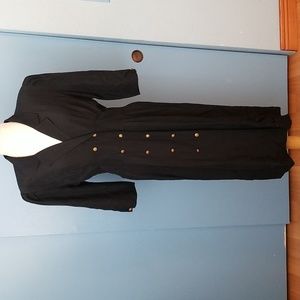 Vintage REO Originals Black Doublebreated Button Down Maxi Dress Size 10
